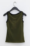 SWAYING/KNIT hook stitching mesh vest SW24SS1T36 grass green PS73